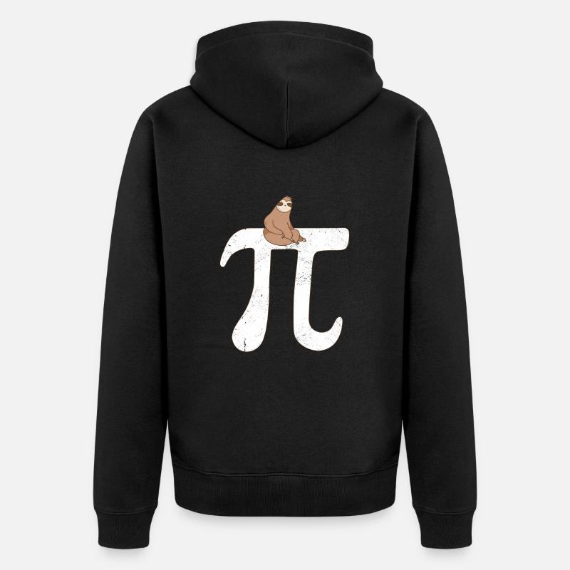 Math Sloth Pi - Unisex Premium Bio Zip Hoodie - Schwarz