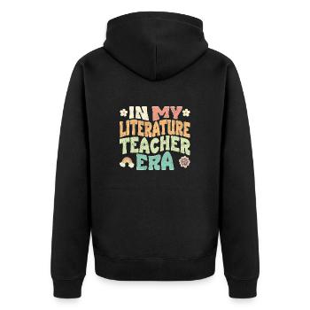 À l’époque de mon professeur de littérature - Veste à capuche bio Premium Unisexe - noir - Dos - Nico (187cm)