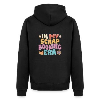 À l’époque du scrapbooking - Veste à capuche bio Premium Unisexe - noir - Dos - Nico (187cm)