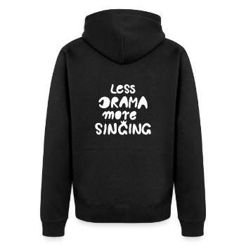 moins de drame plus de chant weiss - Veste à capuche bio Premium Unisexe - noir - Dos - Nico (187cm)