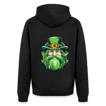Leprechaun de la Saint-Patrick avec chapeau haut de forme - Veste à capuche bio Premium Unisexe - noir - Dos - Nico (187cm)