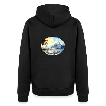 Logo de Rio de Janeiro (aquarelle) - Veste à capuche bio Premium Unisexe - noir - Dos - Nico (187cm)