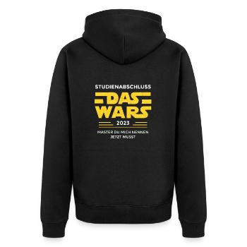 Studium Master Abschluss 2023 das wars Geschenk - Unisex Premium Bio Zip Hoodie - Schwarz - Hinten - Nico (187cm)