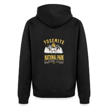 Parc national de Yosemite, Californie - Veste à capuche bio Premium Unisexe - noir - Dos - Nico (187cm)