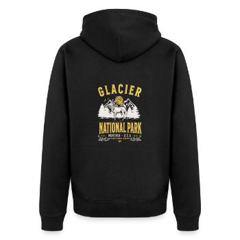 Glacier National Park Montana U.S.A - Unisex Premium Organic Zip Hoodie - black - Back - Nico (187cm)