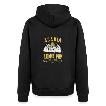 Acadia Nationnal Park since 1929 - Unisex Premium Organic Zip Hoodie - black - Back - Nico (187cm)