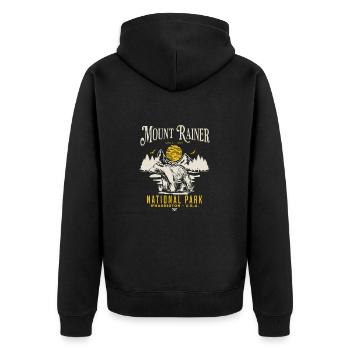 Parc national du mont Rainer Paysage vintage - Veste à capuche bio Premium Unisexe - noir - Dos - Nico (187cm)