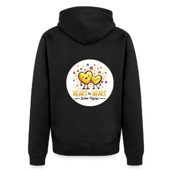 Cœur à cœur – Ensemble, nous sommes plus forts - Veste à capuche bio Premium Unisexe - noir - Dos - Nico (187cm)