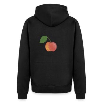 Apple - Unisex Premium Organic Zip Hoodie - black - Back - Nico (187cm)