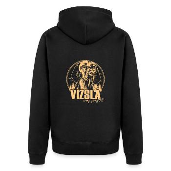 Magyar Vizsla - Unisex Premium Bio Zip Hoodie - Schwarz - Hinten - Nico (187cm)