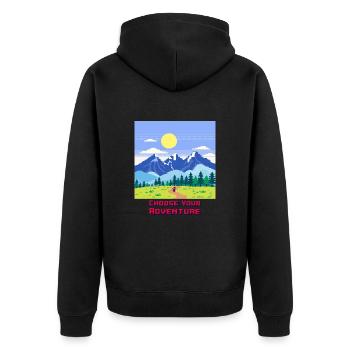 Aventure de jeu rétro - Veste à capuche bio Premium Unisexe - noir - Dos - Nico (187cm)