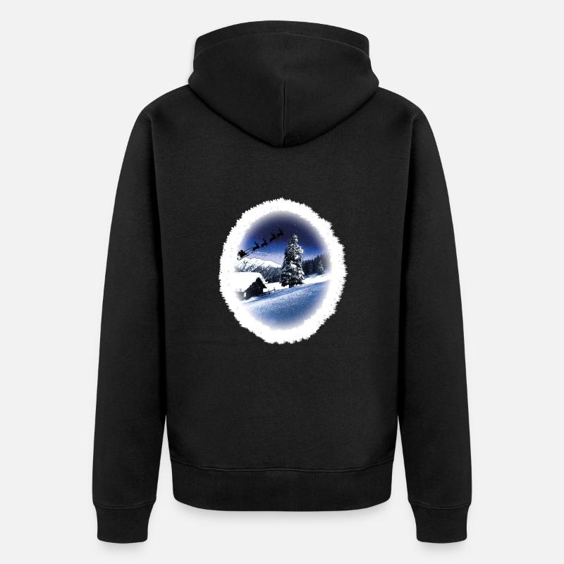 Luge de Noël - Veste à capuche bio Premium Unisexe - noir