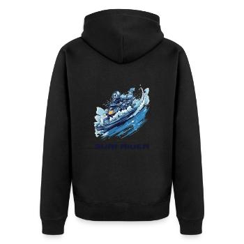 Moto marine Surfrider - Veste à capuche bio Premium Unisexe - noir - Dos - Nico (187cm)