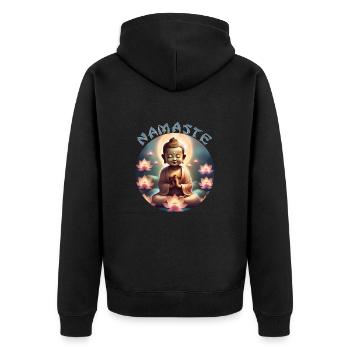 Namasté - Veste à capuche bio Premium Unisexe - noir - Dos - Nico (187cm)