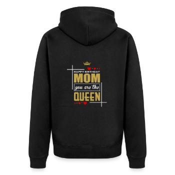 Happy Birthday - Unisex Premium Bio Zip Hoodie - Schwarz - Hinten - Nico (187cm)