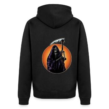 Horreur Mort Faux Scary Squelette Cadeau d’Halloween - Veste à capuche bio Premium Unisexe - noir - Dos - Nico (187cm)