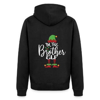 Frère Elfe Mignon Drôle Assorti Costume de Noël - Veste à capuche bio Premium Unisexe - noir - Dos - Nico (187cm)