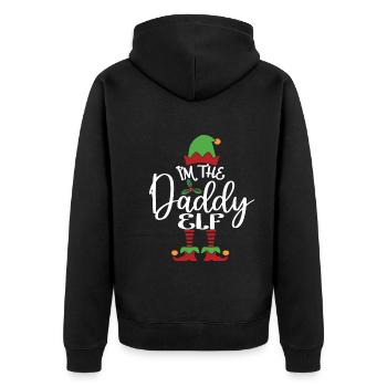 Papa Elf Niedliches lustiges passendes Weihnachtskostüm - Unisex Premium Bio Zip Hoodie - Schwarz - Hinten - Nico (187cm)