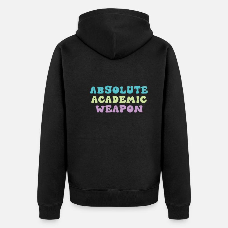Studenten Absolute Academic Weapon - Unisex Premium Bio Zip Hoodie - Schwarz