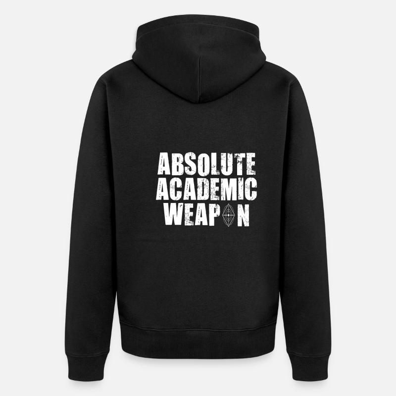 Studenten Absolute Academic Weapon - Unisex Premium Bio Zip Hoodie - Schwarz