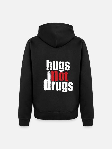 Umarmungen Statt Drogen - Unisex Premium Bio Zip Hoodie - Schwarz