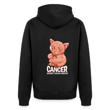 Krebs Besiegt Gebärmutterkrebs Nicht - Unisex Premium Bio Zip Hoodie - Schwarz - Hinten - Nico (187cm)