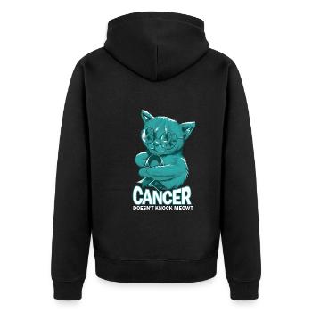 Cancer doesn't hit cervical cancer - Unisex Premium Organic Zip Hoodie - black - Back - Nico (187cm)