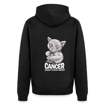 Cancer does not defeat brain cancer - Unisex Premium Organic Zip Hoodie - black - Back - Nico (187cm)