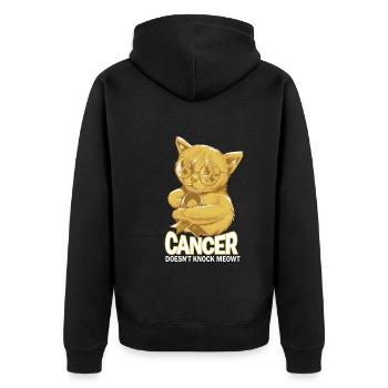 Cancer doesn't knock me out Childhood - Unisex Premium Organic Zip Hoodie - black - Back - Nico (187cm)