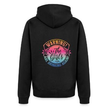 Avertissement Les filles boivent à nouveau - Veste à capuche bio Premium Unisexe - noir - Dos - Nico (187cm)