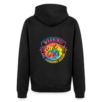Avertissement Les filles boivent à nouveau - Veste à capuche bio Premium Unisexe - noir - Dos - Nico (187cm)