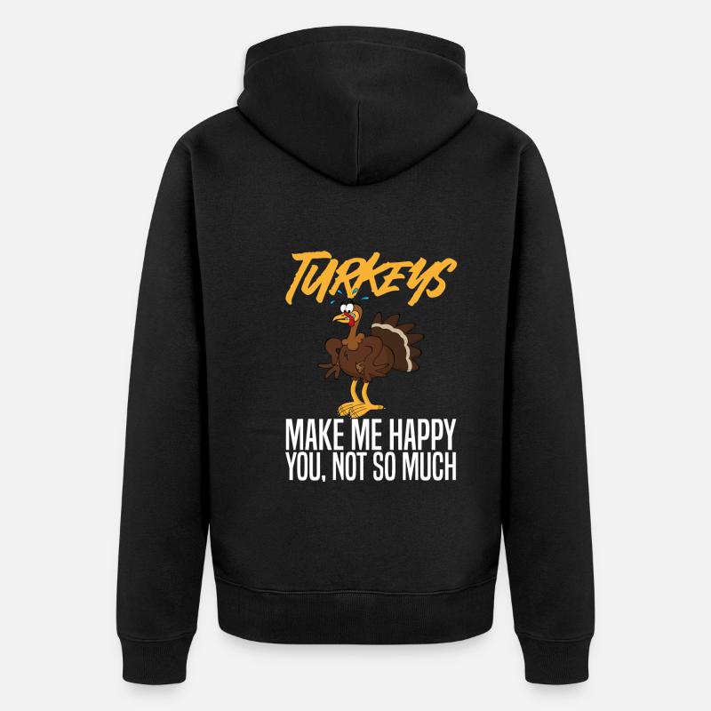 Dinde de Thanksgiving - Veste à capuche bio Premium Unisexe - noir