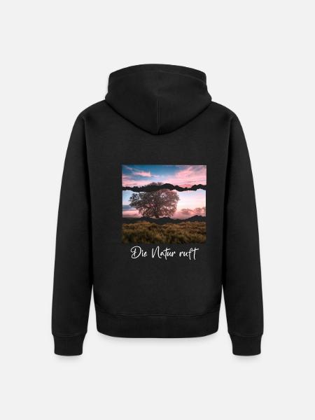 Nature is calling - Unisex Premium Organic Zip Hoodie - black