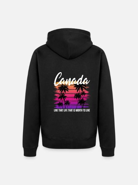 Canada Retro - Unisex Premium Organic Zip Hoodie - black