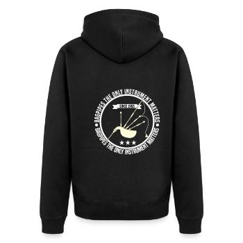 bagpipes - Unisex Premium Bio Zip Hoodie - Schwarz - Hinten - Nico (187cm)
