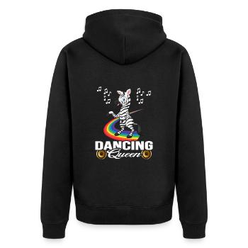 Danseur zèbre dansant dans l’arc-en-ciel - Veste à capuche bio Premium Unisexe - noir - Dos - Nico (187cm)