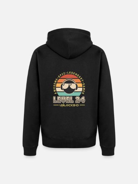 Stufe 24 - Unisex Premium Bio Zip Hoodie - Schwarz