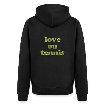 L’amour du tennis - Veste à capuche bio Premium Unisexe - noir - Dos - Nico (187cm)