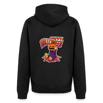 Happy Halloween - Unisex Premium Bio Zip Hoodie - Schwarz - Hinten - Nico (187cm)