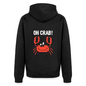 Oh Crab - Unisex Premium Organic Zip Hoodie - black - Back - Nico (187cm)