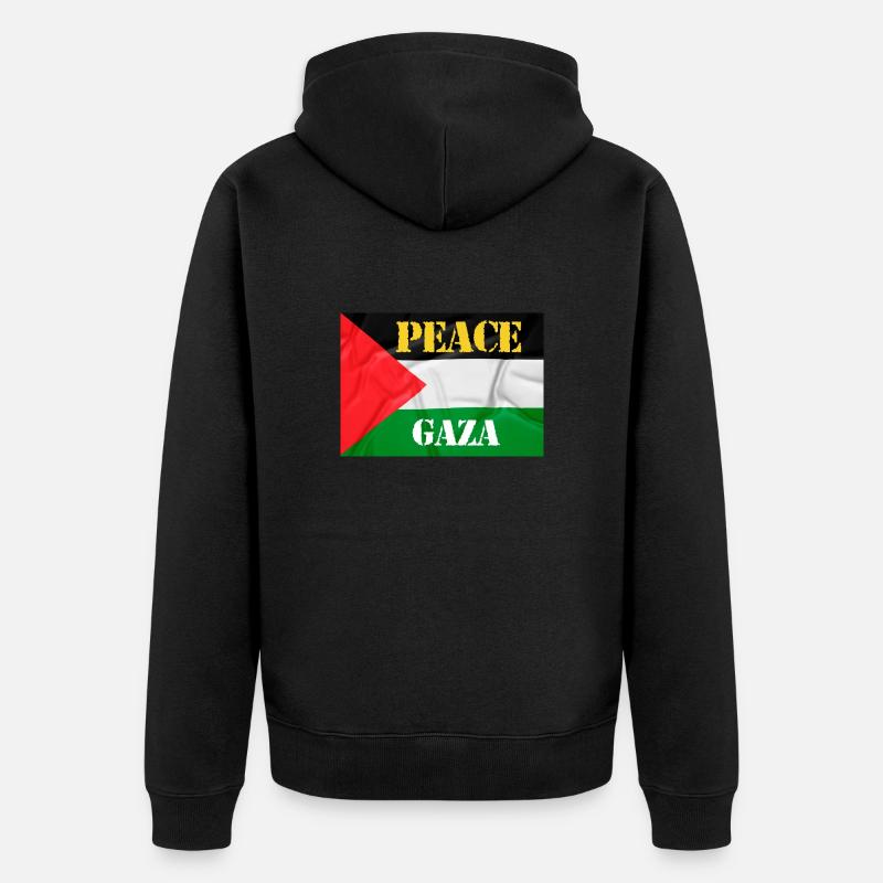 Drapeau de Gaza - Veste à capuche bio Premium Unisexe - noir