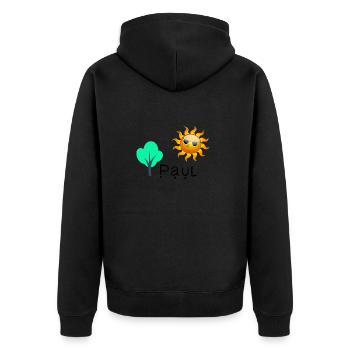 Paul - Unisex Premium Organic Zip Hoodie - black - Back - Nico (187cm)