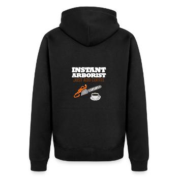 Drôle d’arboriste cadeau arboriste tronçonneuse - Veste à capuche bio Premium Unisexe - noir - Dos - Nico (187cm)