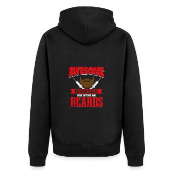Krankenpfleger Gesundheitswesen Pfleger Geschenk - Unisex Premium Bio Zip Hoodie - Schwarz - Hinten - Nico (187cm)