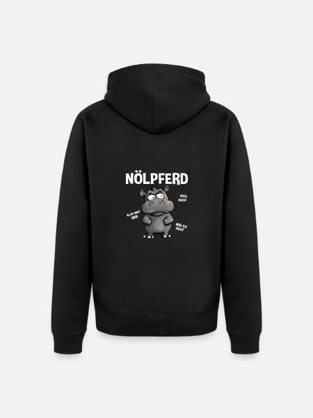 Nölpferd Nilpferd Witziges Flusspferd - Unisex Premium Bio Zip Hoodie - Schwarz