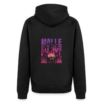 Malle Ist Nur Einmal Im Jahr Mallorca Party - Unisex Premium Bio Zip Hoodie - Schwarz - Hinten - Nico (187cm)
