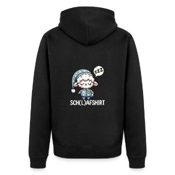 Niedliches Schaf Schlafshirt Napping Pyjama - Unisex Premium Bio Zip Hoodie - Schwarz - Hinten - Nico (187cm)