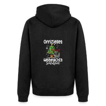 Weihnachts Hamster Schlafshirt - Unisex Premium Bio Zip Hoodie - Schwarz - Hinten - Nico (187cm)