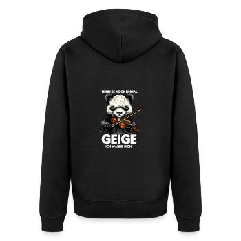 Sarkastischer Panda Nenn es Geige ich warne dich - Unisex Premium Bio Zip Hoodie - Schwarz - Hinten - Nico (187cm)