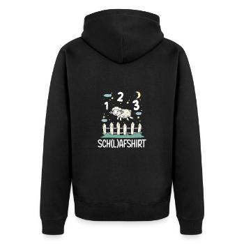 Niedliches Schaf Schlafshirt Pyjama Shirt - Unisex Premium Bio Zip Hoodie - Schwarz - Hinten - Nico (187cm)